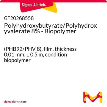 Polyhydroxybutyrate/Polyhydroxyvalerate 8% - Biopolymer (PHB92/PHV 8), film, thickness 0.01&#160;mm, L 0.5&#160;m, condition biopolymer