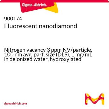 蛍光ナノダイヤモンド Nitrogen vacancy 3 ppm NV/particle, 100&#160;nm avg. part. size (DLS), 1&#160;mg/mL in deionized water, hydroxylated