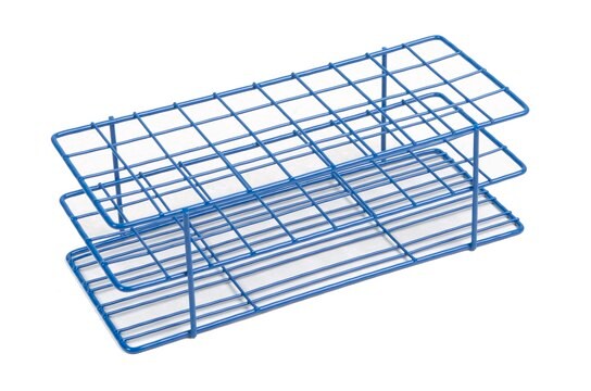 Coated Wire Tube Rack to hold, 40 x 16-20 mm tubes, blue