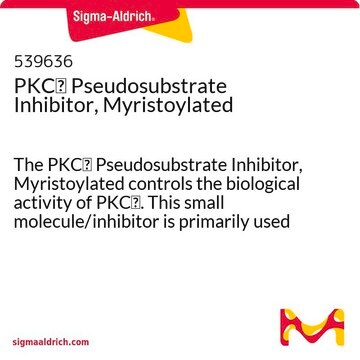 PKC&#952; Pseudosubstrate Inhibitor, Myristoylated The PKC&#952; Pseudosubstrate Inhibitor, Myristoylated controls the biological activity of PKC&#952;. This small molecule/inhibitor is primarily used for Phosphorylation &amp; Dephosphorylation applications.