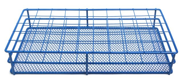 Coated Wire Tube Rack to hold, 20 x 33 mm tubes, blue