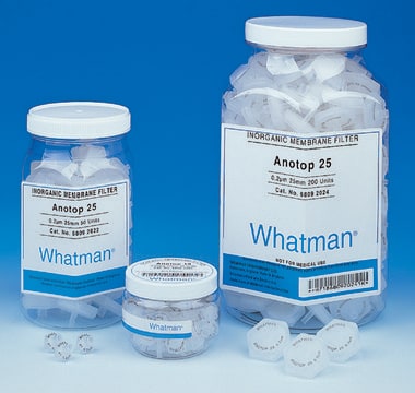 Whatman&#174; Anotop&#174; 25 Plus syringe filter pore size 0.02&#160;&#956;m, glass microfiber prefilter, sterile