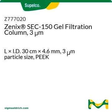 Zenix&#174; SEC-150 Gel Filtration Column, 3 &#956;m L × I.D. 30&#160;cm × 4.6&#160;mm, 3&#160;&#956;m particle size, PEEK