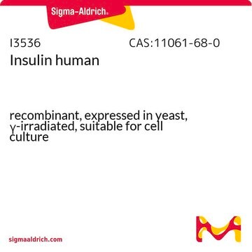 Insulin human recombinant, expressed in yeast, &#947;-irradiated, suitable for cell culture