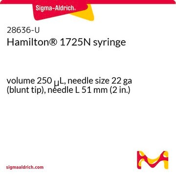 Hamilton&#174; 1725N syringe volume 250&#160;&#956;L, needle size 22 ga (blunt tip), needle L 51&#160;mm (2&#160;in.)