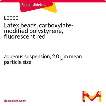 ラテックスビーズ(カルボキシル化ポリスチレン, 赤色蛍光) aqueous suspension, 2.0&#160;&#956;m mean particle size