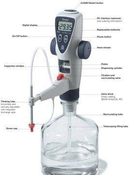 BRAND&#174; Titrette&#174; デジタルボトルトップビュレット capacity 25&#160;mL, without interface RS 232