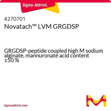 Novatach&#8482; LVM GRGDSP GRGDSP-peptide coupled high M sodium alginate, mannuronate acid content &#8805;50&#160;%