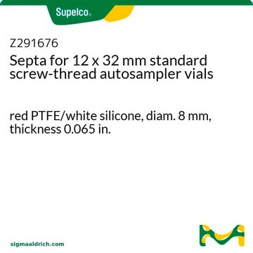 Septa for 12 x 32 mm standard screw-thread autosampler vials red PTFE/white silicone, diam. 8&#160;mm, thickness 0.065&#160;in.