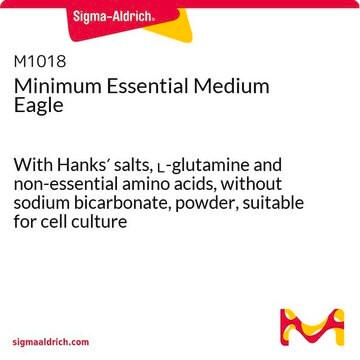 Minimum Essential Medium Eagle With Hanks&#8242; salts, L-glutamine and non-essential amino acids, without sodium bicarbonate, powder, suitable for cell culture