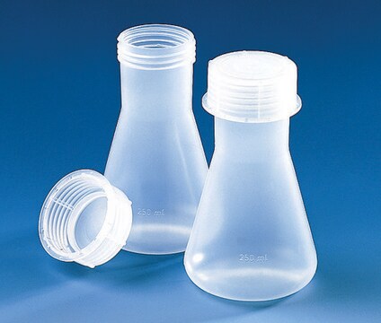 BRAND&#174; Erlenmeyer flask, wide-neck, screw cap, PP capacity 250&#160;mL