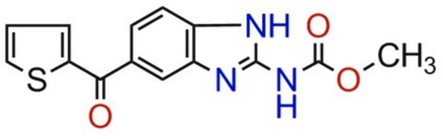 Nocodazole InSolution, &#8805;97%, 50 mM in DMSO, Inhibitor of mammalian cell mitosis via a highly aspecific antimicrotubular activity