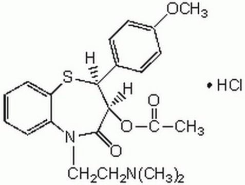 Diltiazem, Hydrochloride Synthetic benzothiazepine that acts as an L-type Ca2+ channel antagonist.