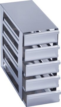 Eppendorf&#174; Upright Freezer Rack Holds 24 x 53&nbsp;mm/2&nbsp;in boxes, (4 x 6) configuration, stainless steel, drawer