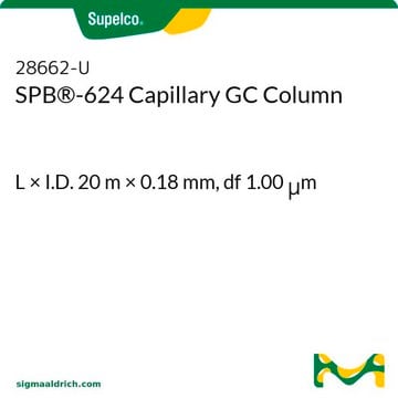 SPB&#174;-624 Capillary GC Column L × I.D. 20&#160;m × 0.18&#160;mm, df 1.00&#160;&#956;m