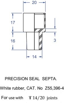 Precision Seal&#174;ラバーセプタム white, 14/20 joints