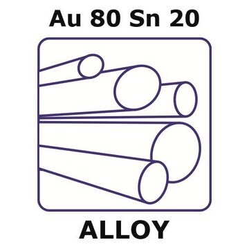 Gold/tin rod, Au80%/Sn20%, 3.0&#160;mm diameter, length 25 mm