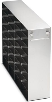 Eppendorf&#174; Side Access Stainless Steel Rack for CryoCube(R) F740 Upright Freezers including front and back handle for storage of 32 boxes up to 136x136x53 mm (2 inch boxes), 3-Compartment, external W × D × H (139&#160;mm) (569&#160;mm) (444&#160;mm)