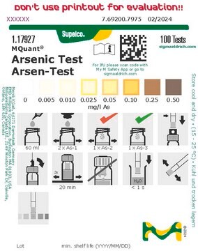 Arsenic Test colorimetric, 0.005-0.50&#160;mg/L (As), MQuant&#174;