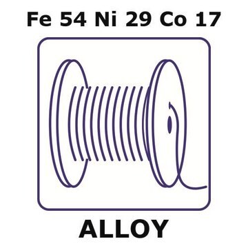 Glass Sealing Alloy, Fe54Ni29Co17 100m wire, 1.0mm diameter, as drawn