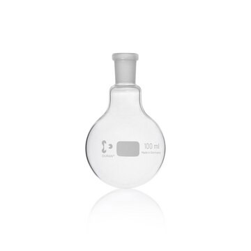 DURAN&#174; reaction flask with ground joint glass flask, flask capacity (100&#160;mL), single neck, round bottom, neck joint: ST/NS 14/23