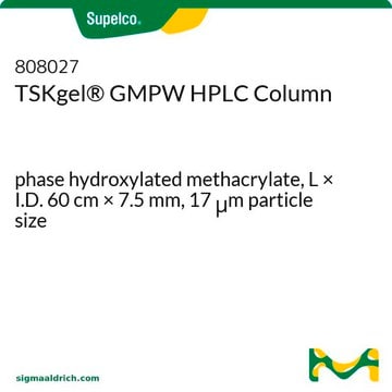 TSKgel&#174; GMPW HPLC Column phase hydroxylated methacrylate, L × I.D. 60&#160;cm × 7.5&#160;mm, 17&#160;&#956;m particle size