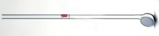 Synthware&#8482; fritted gas dispersion tube with 15 degree angle disc diam. 40&#160;mm, porosity: medium, stem O.D. × L 8&#160;mm × 150&#160;mm