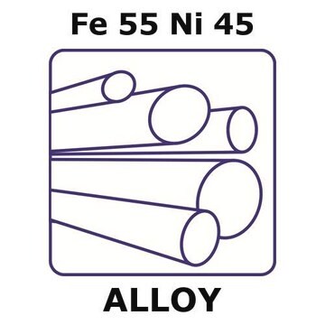 Iron-Nickel alloy, Fe55Ni45 200mm rod, 13.5mm diameter