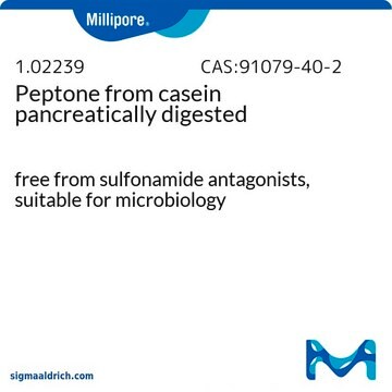 Peptone from casein pancreatically digested free from sulfonamide antagonists, suitable for microbiology