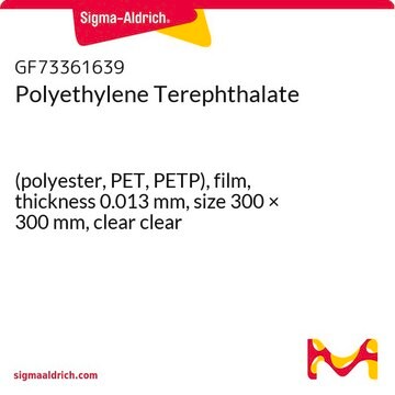 Polyethylene Terephthalate (polyester, PET, PETP), film, thickness 0.013&#160;mm, size 300 × 300&#160;mm, clear clear