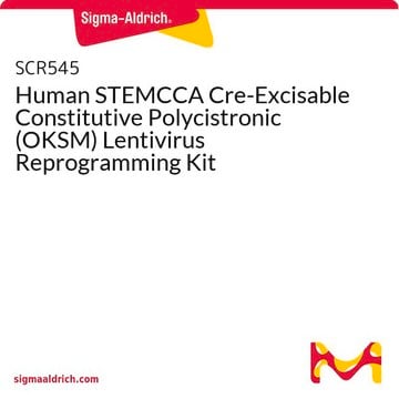 Human STEMCCA Cre-Excisable Constitutive Polycistronic (OKSM) Lentivirus Reprogramming Kit