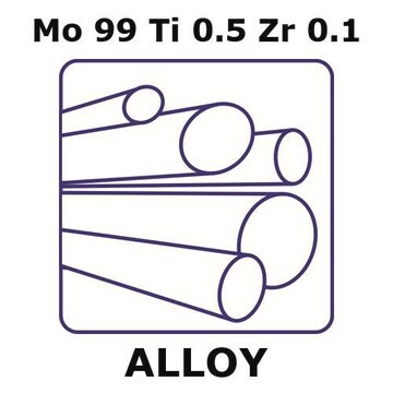 Molybdenum high temperature alloy tzm, Mo99Ti0.5Zr0.1 rod, 200mm x 20.0mm diameter