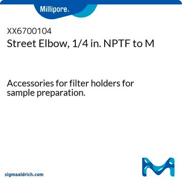 Street Elbow, 1/4 in. NPTF to M Accessories for filter holders for sample preparation.