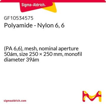 Polyamide - Nylon 6, 6 (PA 6,6), mesh, nominal aperture 50ám, size 250 × 250&#160;mm, monofil diameter 39ám