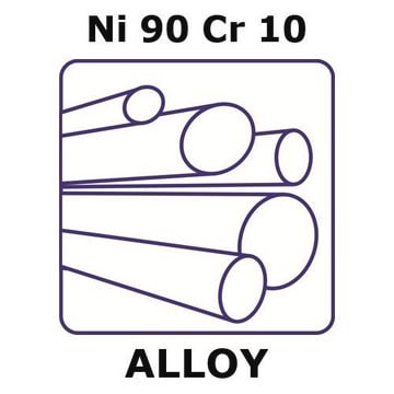 T1 - thermocouple alloy, Ni90Cr10 rod, 200mm x 2.0mm diameter, annealed