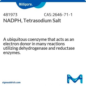 NADPH, Tetrasodium Salt A ubiquitous coenzyme that acts as an electron donor in many reactions utilizing dehydrogenase and reductase enzymes.