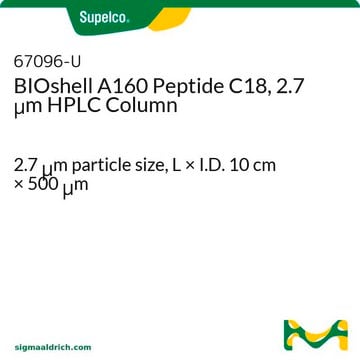 BIOshell A160 Peptide C18, 2.7 &#956;m HPLC Column 2.7&#160;&#956;m particle size, L × I.D. 10&#160;cm × 500&#160;&#956;m