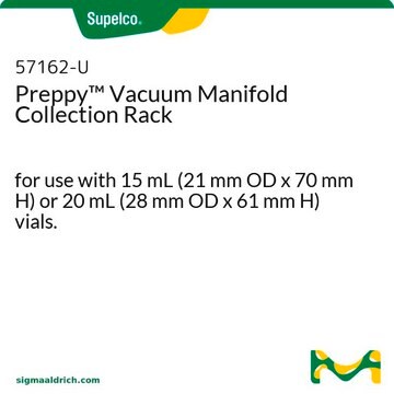 Preppy Vacuum Manifold Collection Rack for use with 15 mL (21 mm OD x 70 mm H) or 20 mL (28 mm OD x 61 mm H) vials.