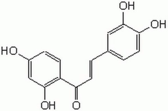 Butein A cell-permeable, reversible, substrate competitive, plant polyphenol that acts as a specific protein tyrosine kinase inhibitor.