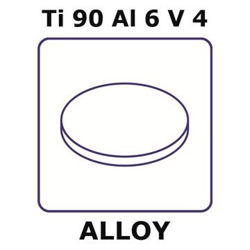 Titanium-aluminum-vanadium alloy, Ti90Al6V4 foil, 4mm disks, 0.30mm thickness, annealed