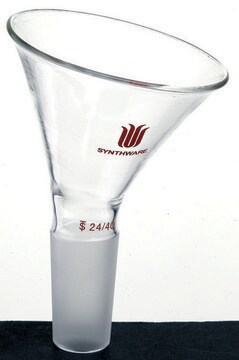 Synthware&#8482; powder funnel with 60 degree offset joint: ST/NS 24/40, top diam. 100&#160;mm