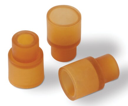 Pigment-free, filler-free sleeve stopper septa bottom I.D. × O.D. 4.2&#160;mm × 10.7&#160;mm