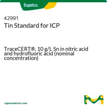 Tin Standard for ICP TraceCERT&#174;, 10&#160;g/L Sn in nitric acid and hydrofluoric acid (nominal concentration)