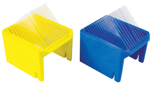 Wash-N-Dry&#8482; coverslip rack yellow, holds all slipcover sizes including 18, 22 and 25 mm