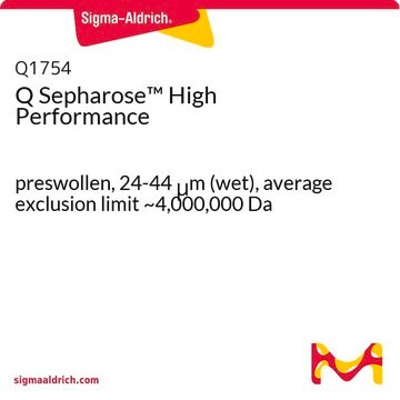 Q Sepharose&#8482; High Performance preswollen, 24-44&#160;&#956;m (wet), average exclusion limit ~4,000,000&#160;Da