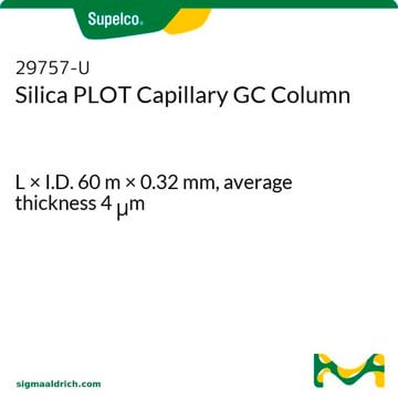 Silica PLOT Capillary GC Column L × I.D. 60&#160;m × 0.32&#160;mm, average thickness 4&#160;&#956;m