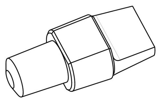 Male mini luer plug single, Fluidic 334, TPE