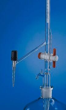 BRAND&#174; BLAUBRAND&#174; automatic burette, Pellet pattern volume 50&#160;mL, accuracy: ±0.05&#160;mL, clear borosilicate glass 3.3 (Schellbach lateral needle-valve stopcock PTFE key, grad. in blue)