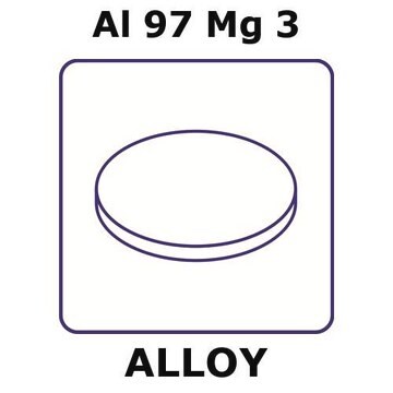 Aluminum-magnesium alloy, Al97Mg3 foil, 8mm disks, 0.0125mm thickness, as rolled