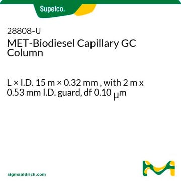 MET-Biodiesel Capillary GC Column L × I.D. 15&#160;m × 0.32&#160;mm , with 2 m x 0.53 mm I.D. guard, df 0.10&#160;&#956;m